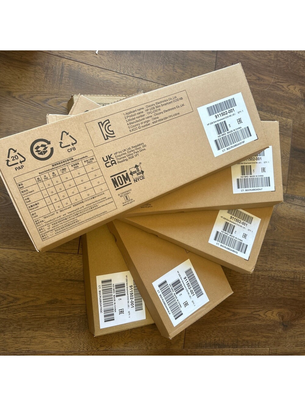 *LOT Of 5*HP USB Slim Smartcard CCID Keyboard TPC-C001K - Black (911502-001) NEW